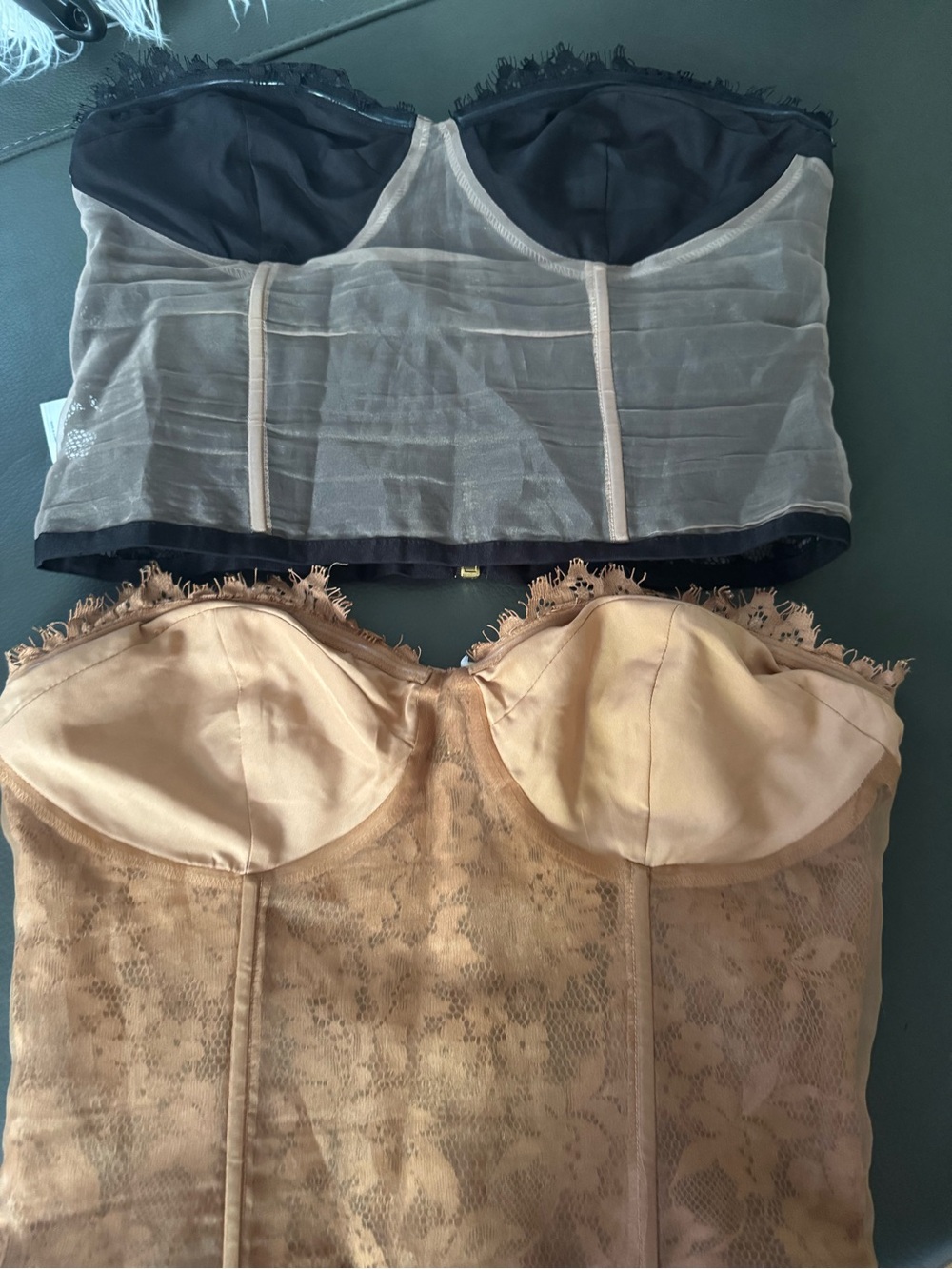 Express sz small Lace Bustier Crop Tops - Black & Nude set - Picture 3 of 6